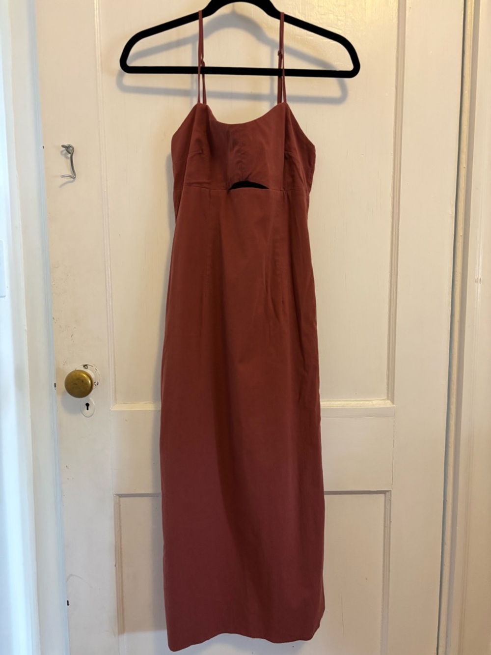 Abercrombie & Fitch Rust Colored Midi Dress with Cutout